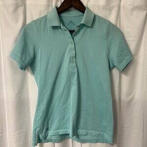Peter Millar Women Moisture Management Polo Short Sleeve Teal Seafoam Size Small